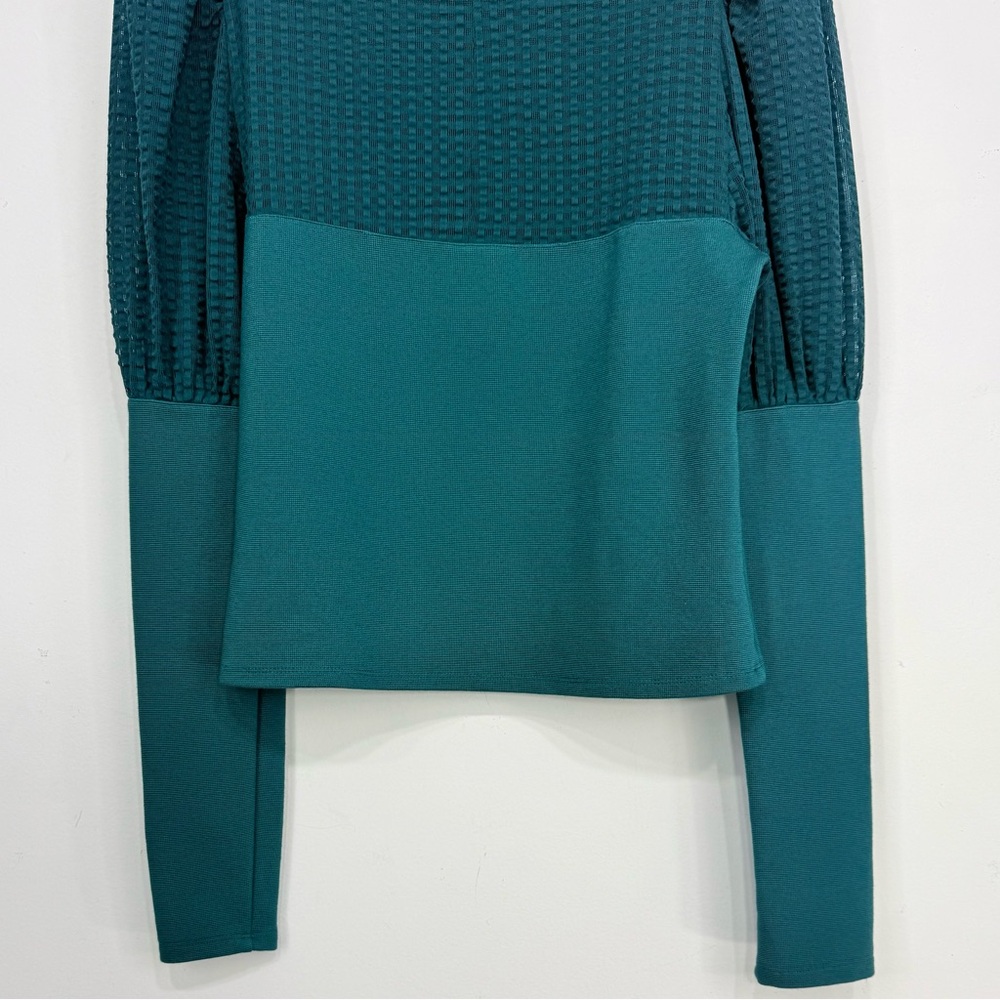 Maeve Teal Textured Puff Sleeve Top - Picture 13 of 16